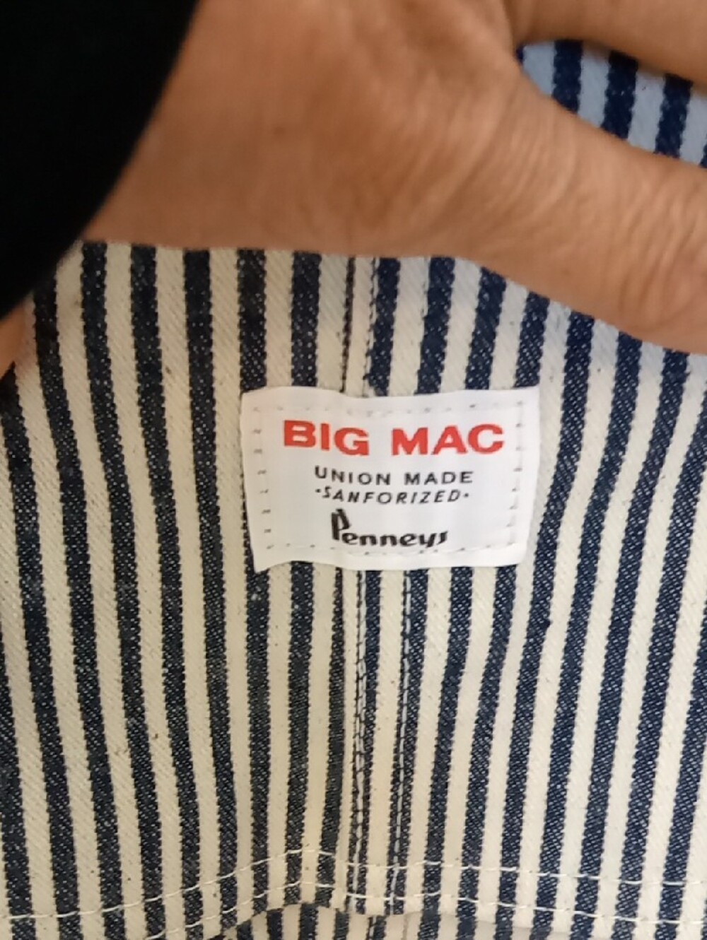 Vintage Big Mac Penneys Blue/Cream Overalls W 19" L 59" - Picture 4 of 16
